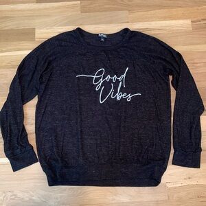 Buffalo David Bitton Crewneck Long Sleeve Good Vibes Pullover Women’s M